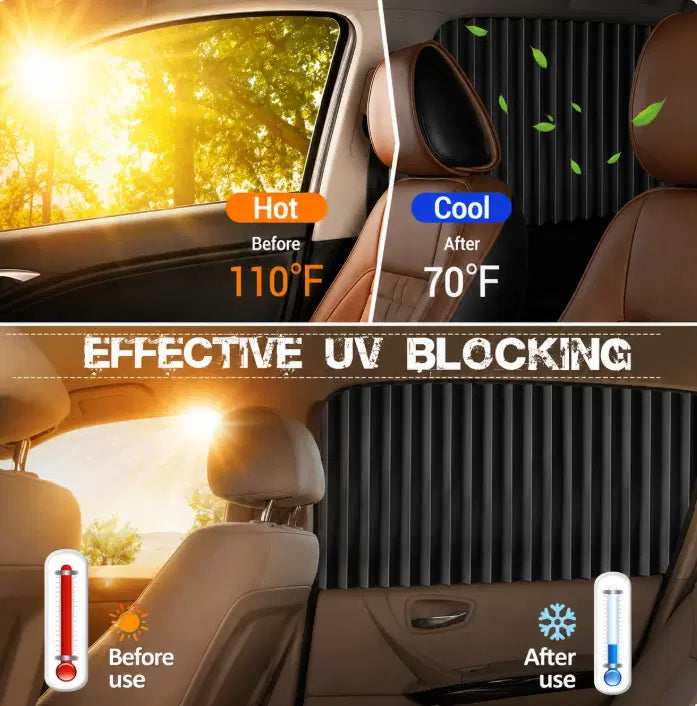 Foldable Magnetic Car Window Curtains (Pack of 4 )