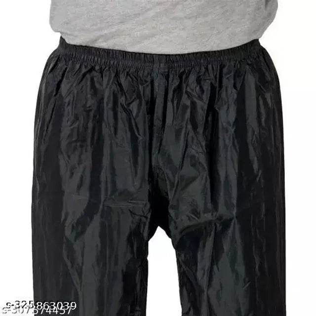 Polyester Rain Coat for Men (Black, Free Size)